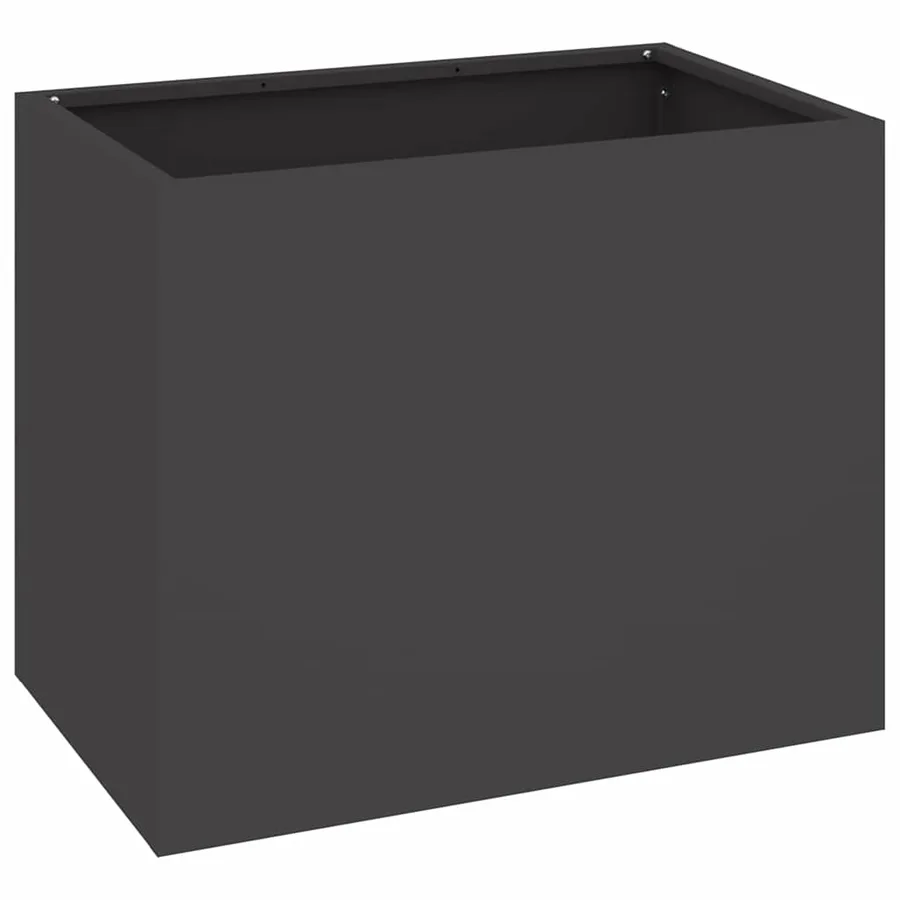 Cache-pot de jardin Noir 50 x 32 x 40 cm Acier laminé à froid - 2