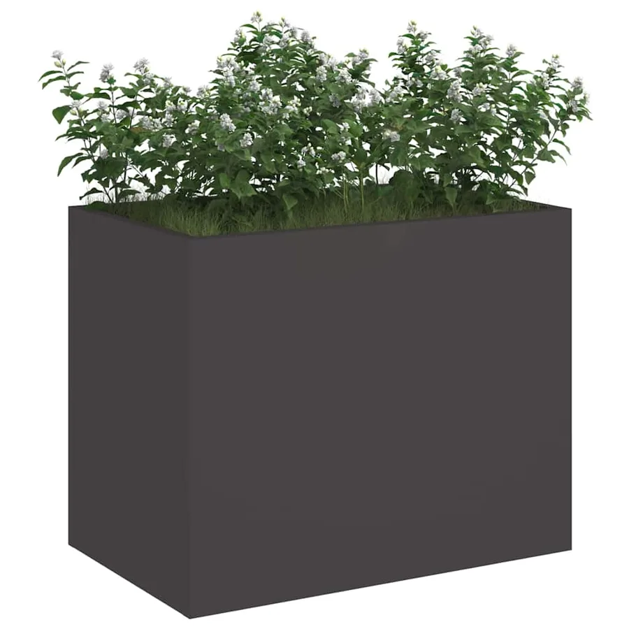 Cache-pot de jardin Noir 50 x 32 x 40 cm Acier laminé à froid - 3