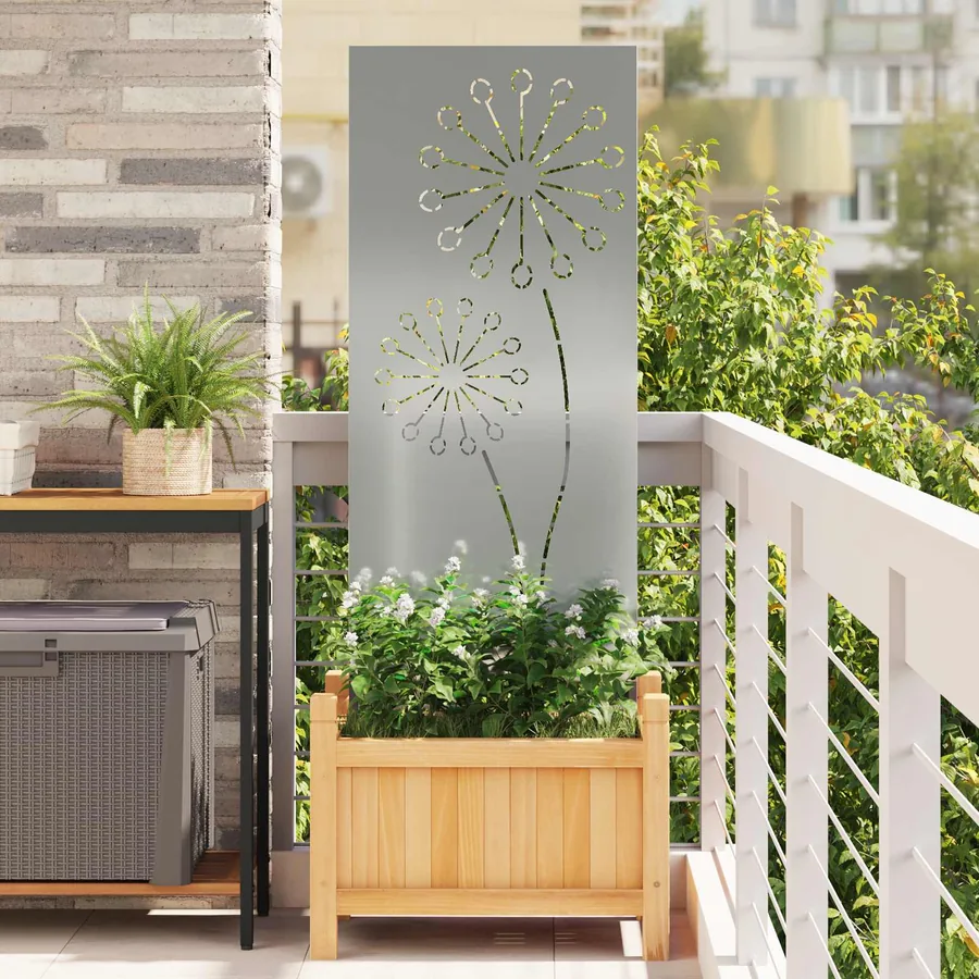 Écran de confidentialité de jardin Fretwork Argenté 50 x 140 cm