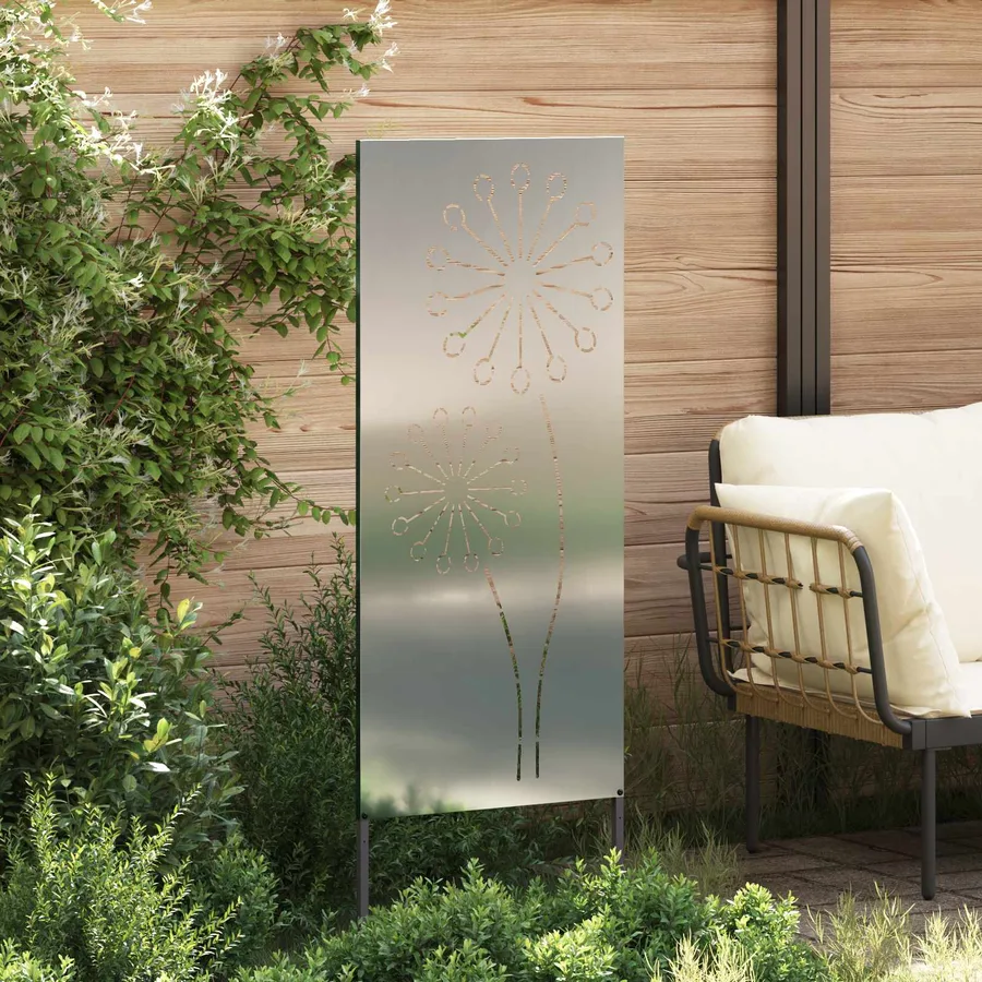 Écran de confidentialité de jardin Fretwork Argenté 50 x 140 cm - 3