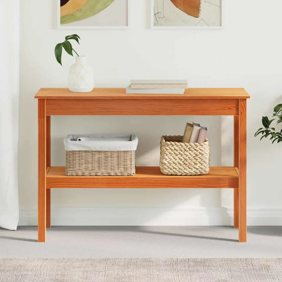 Table console Brun ciré 110 x 40 x 75 cm Pin massif