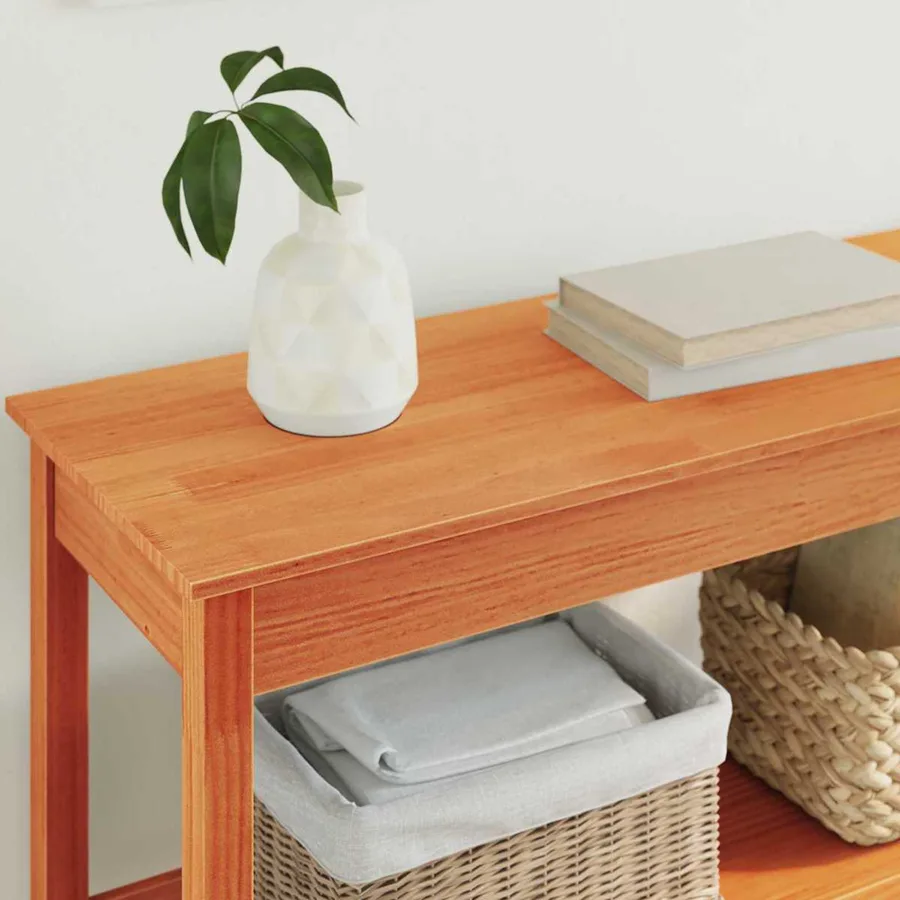 Table console Brun ciré 110 x 40 x 75 cm Pin massif - 6