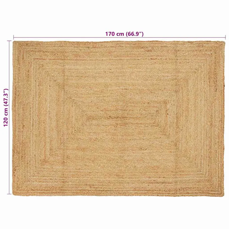 Tapis de surface Naturel 120 x 170 cm Jute - 8