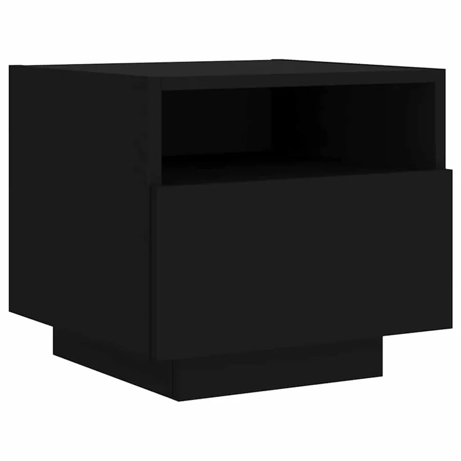 Armoires de chevet avec lumières LED 2 pcs noir 40x39x37 cm - 7