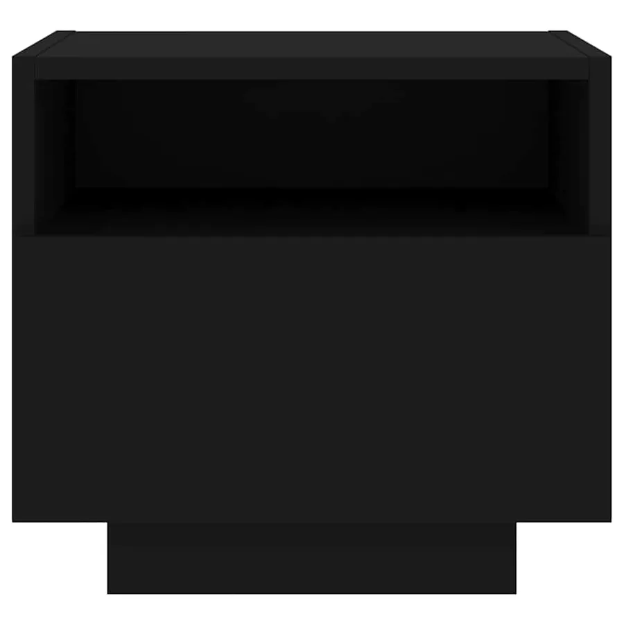 Armoires de chevet avec lumières LED 2 pcs noir 40x39x37 cm - 8