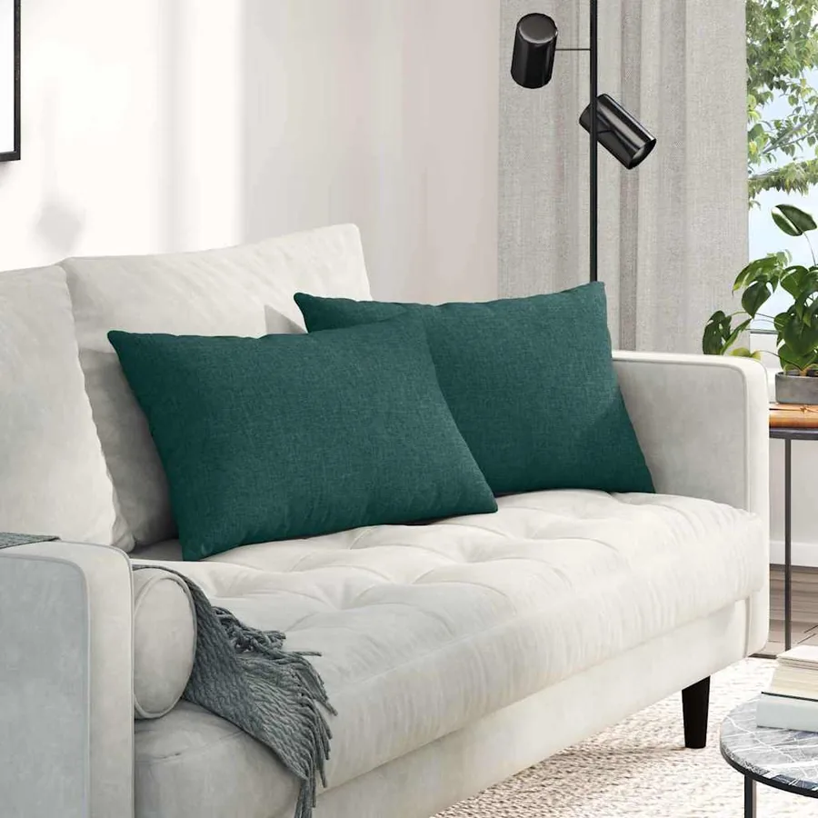 Coussins de canapé 2 pcs Vert foncé 60 x 40 cm tissu