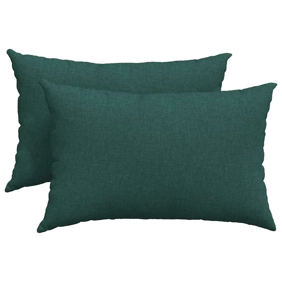Coussins de canapé 2 pcs Vert foncé 60 x 40 cm tissu - 2