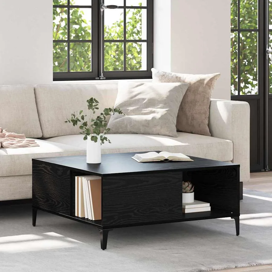 Table basse Chêne noir 80 x 80 x 36,5 cm Bois d'ingénierie