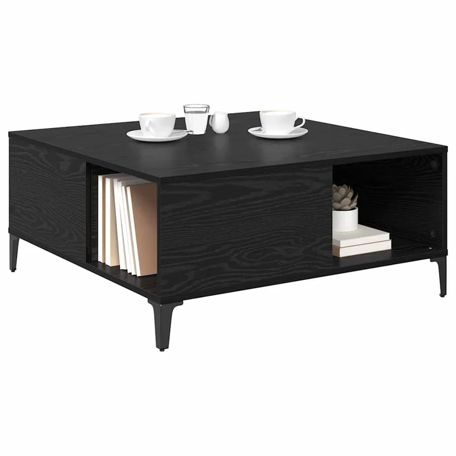 Table basse Chêne noir 80 x 80 x 36,5 cm Bois d'ingénierie - 3
