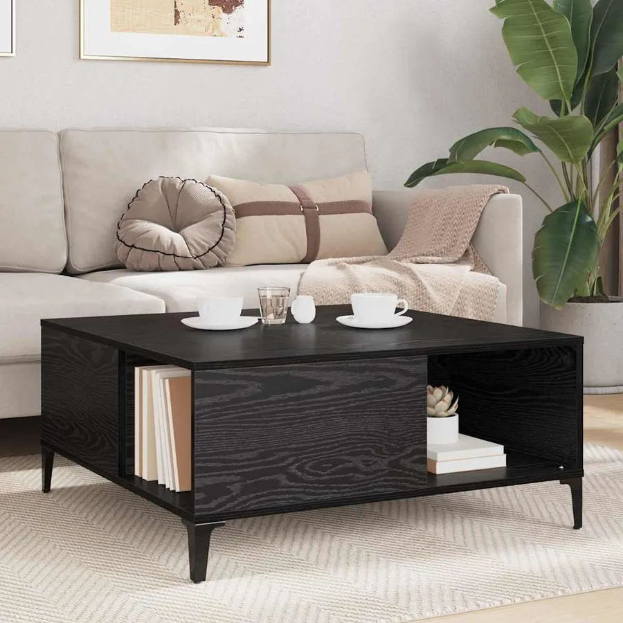 Table basse Chêne noir 80 x 80 x 36,5 cm Bois d'ingénierie - 4