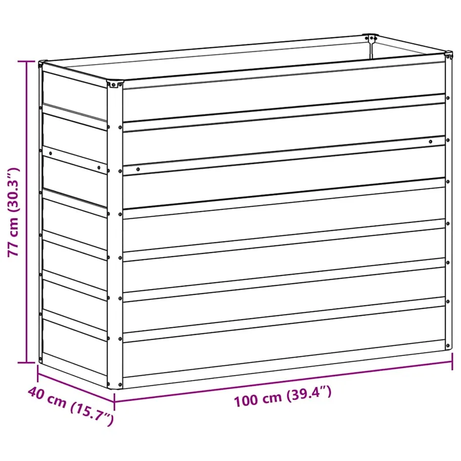 Jardinière surélevée Marron Clair 100 x 40 x 77 cm - 13