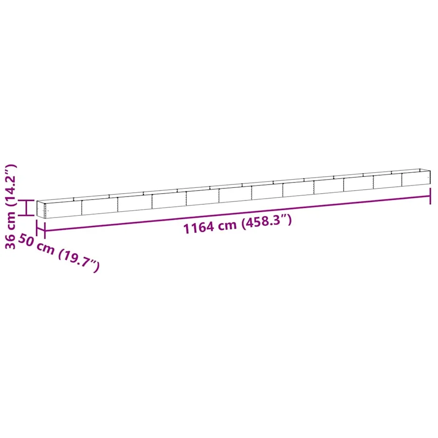 Jardinière surélevée 1164 x 50 x 36 cm Acier galvanisé - 13