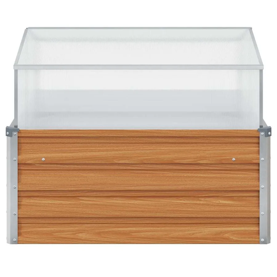 Jardinière avec serre Marron Clair 100 x 100 x 77 cm - 6