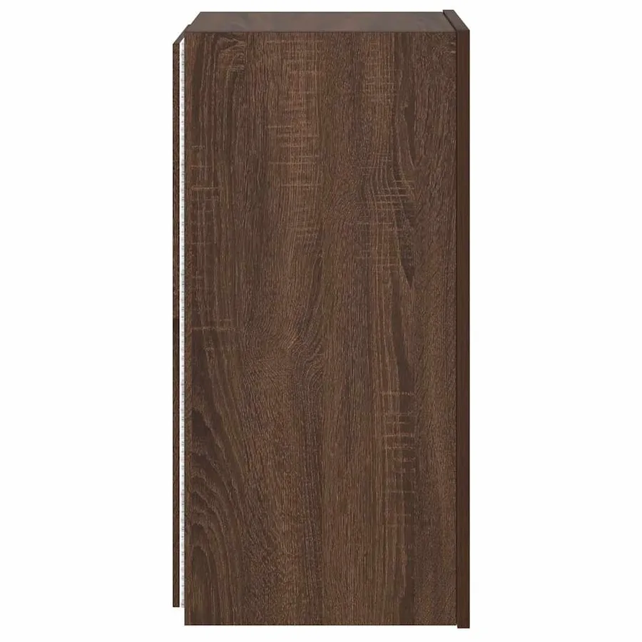 Meuble TV mural avec lumières LED chêne marron 30,5x35x70 cm - 10