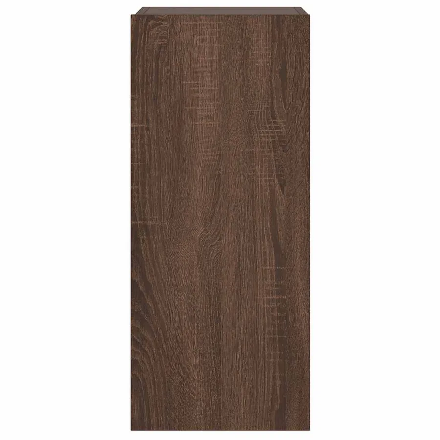 Meuble TV mural avec lumières LED chêne marron 30,5x35x70 cm - 9