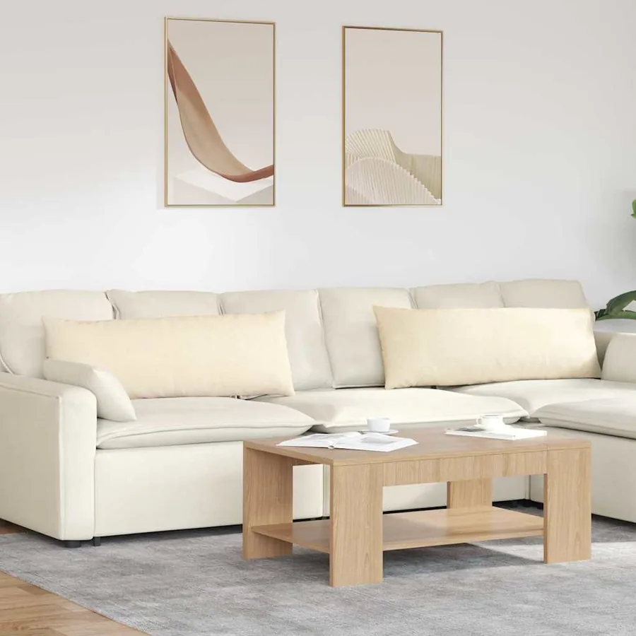 Coussins de canapé 2 pcs Crème 120 x 40 cm