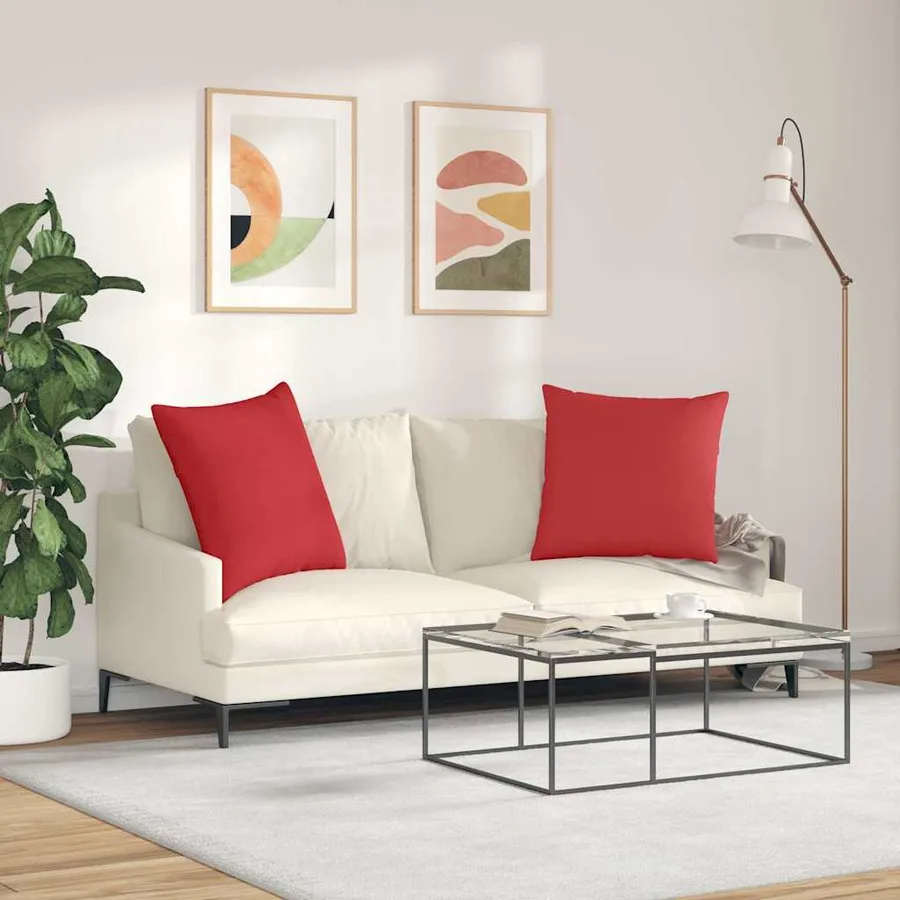 Coussins de canapé 2 pcs Rouge 60 x 60 cm tissu - 4