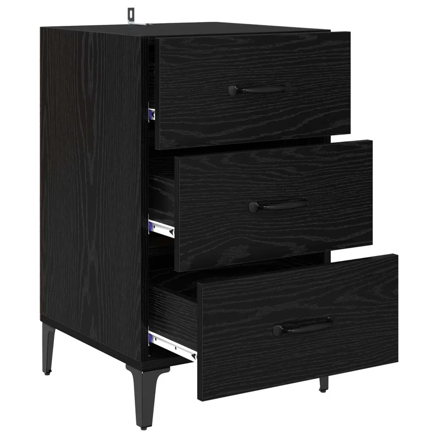 Cabinet de chevet Chêne noir 40 x 40,5 x 66 cm - 5