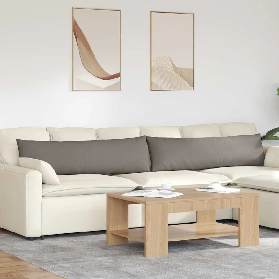 Coussins de canapé 2 pcs Taupe 145 x 40 cm tissu