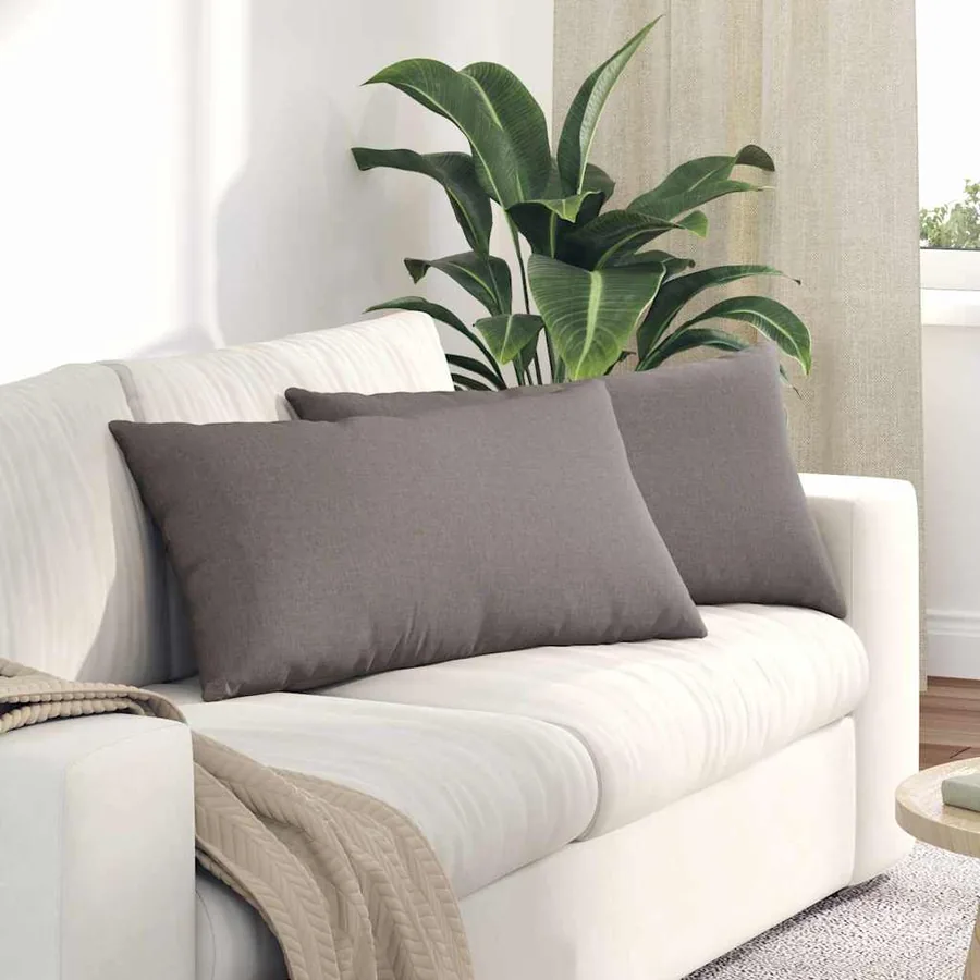 Coussins de canapé 2 pcs Taupe 80 x 40 cm tissu
