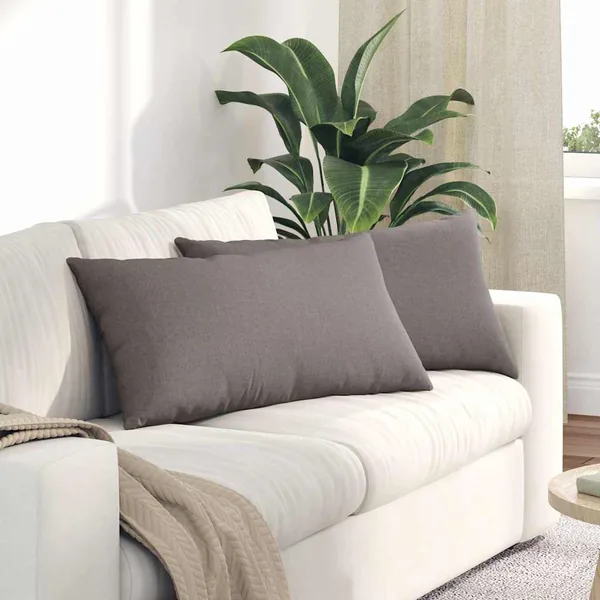 Coussins de canapé 2 pcs Taupe 80 x 40 cm tissu