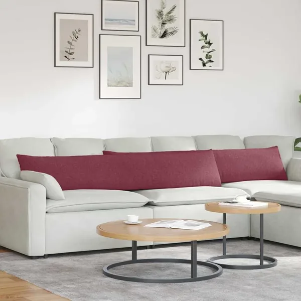Coussins de canapé 2 pcs Bordeaux 200 x 40 cm tissu