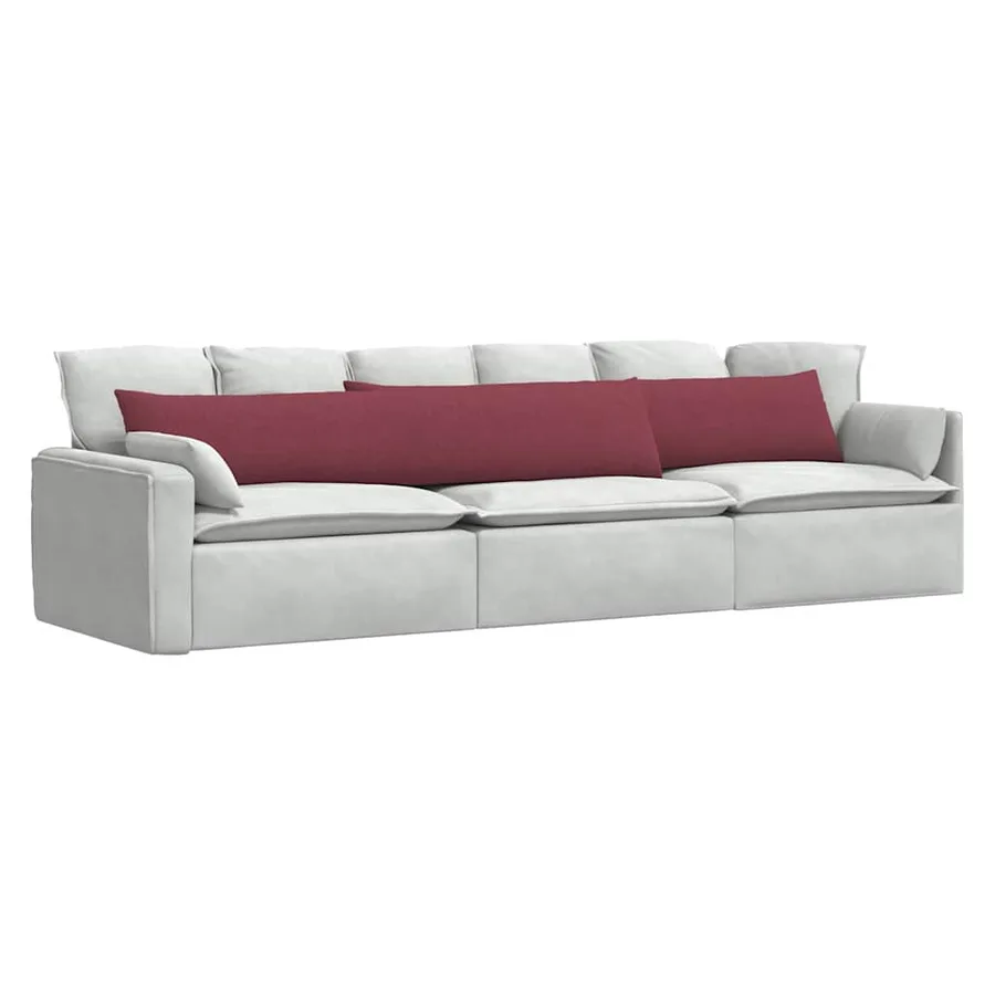 Coussins de canapé 2 pcs Bordeaux 200 x 40 cm tissu - 3