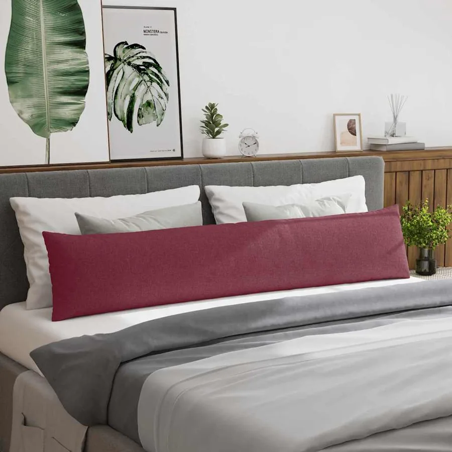 Coussins de canapé 2 pcs Bordeaux 200 x 40 cm tissu - 4