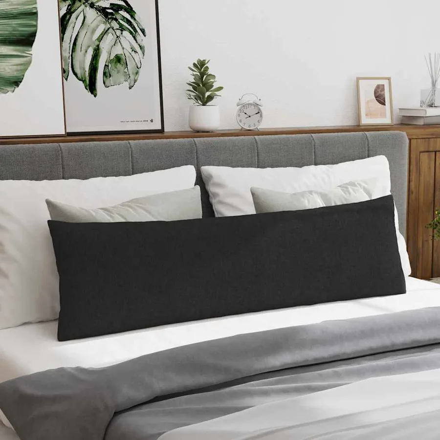 Coussins de canapé 2 pcs Noir 145 x 40 cm tissu - 4
