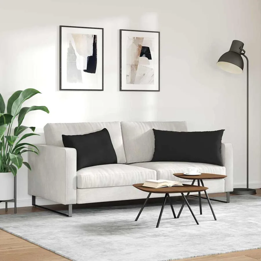 Coussins de canapé 2 pcs Noir 80 x 40 cm tissu - 4