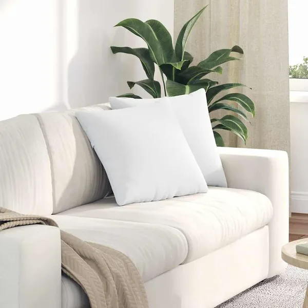 Coussins de canapé 2 pcs Blanc 45 x 45 cm tissu