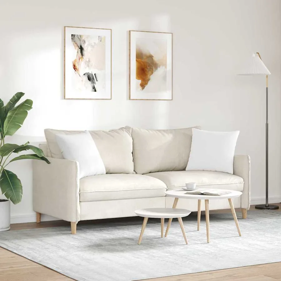 Coussins de canapé 2 pcs Blanc 45 x 45 cm tissu - 4