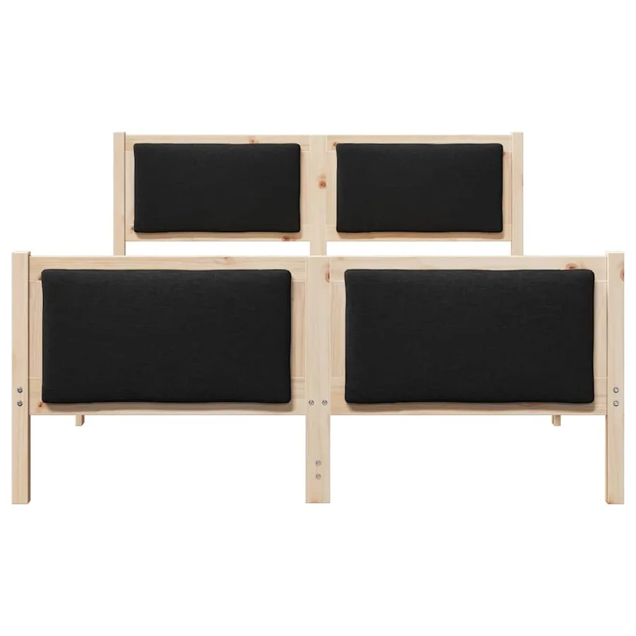 Cadre de lit avec tête de lit Noir 135 x 190 cm tissu - 5