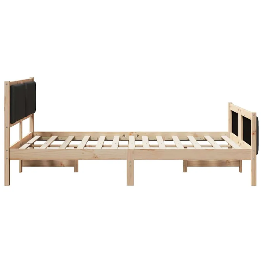 Cadre de lit avec tête de lit Noir 135 x 190 cm tissu - 6