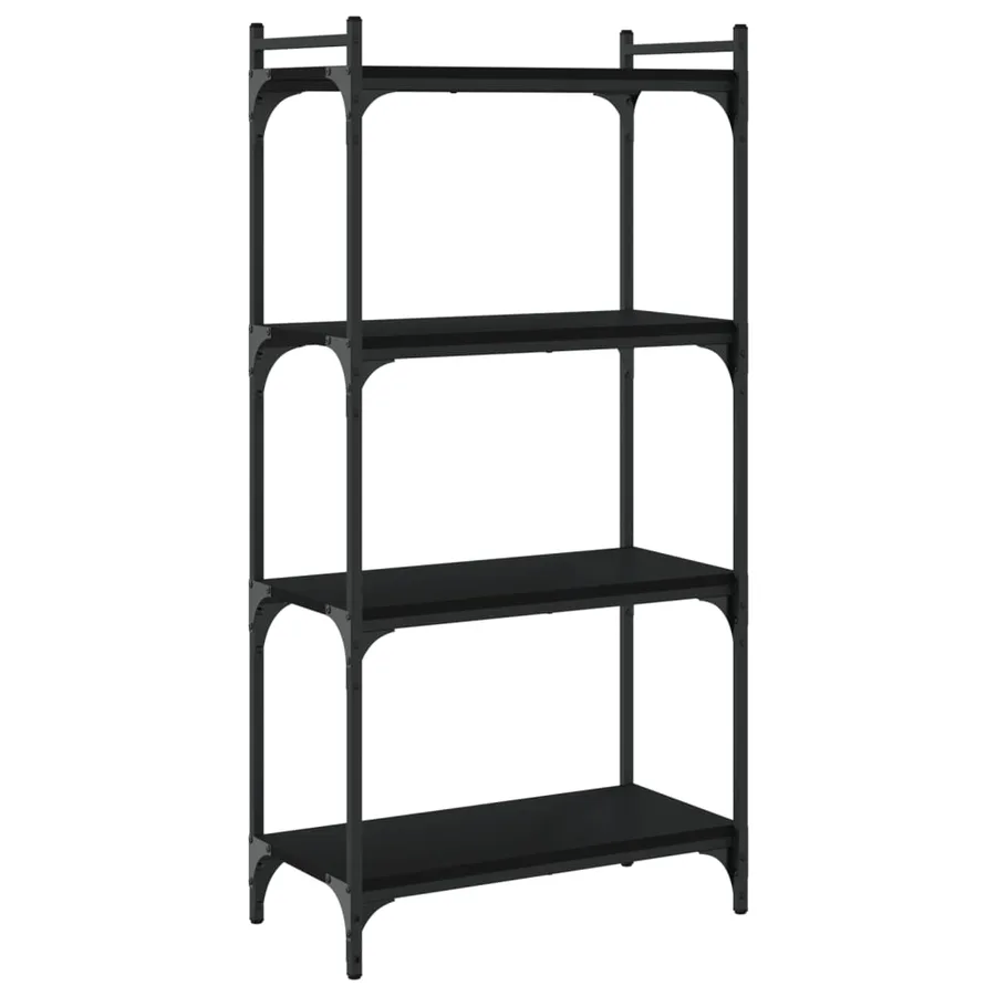 Bibliothèque à 4 niveaux noir 60x30x120 cm bois d'ingénierie - 2