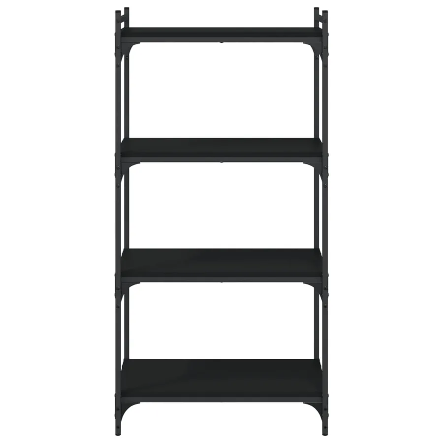Bibliothèque à 4 niveaux noir 60x30x120 cm bois d'ingénierie - 4