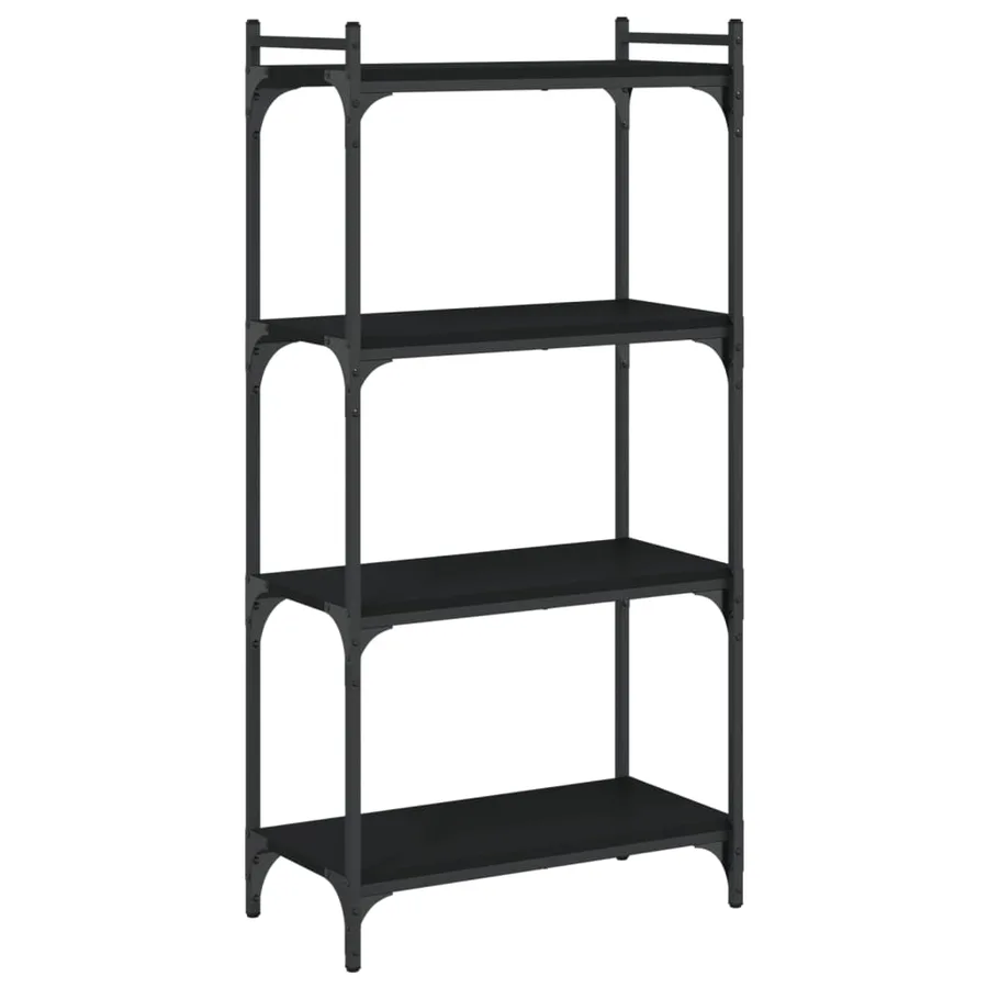 Bibliothèque à 4 niveaux noir 60x30x120 cm bois d'ingénierie - 6