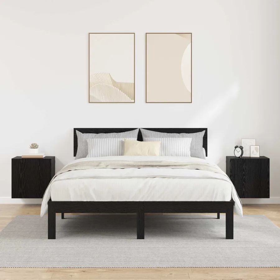 Meubles TV muraux Montage mural 2 pcs Chêne noir 40,5x30x40cm - 4