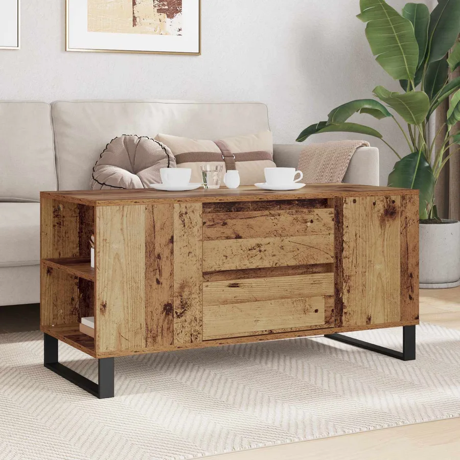 Table basse Bois Ancien 102 x 44,5 x 50 cm Bois d'ingénierie - 4