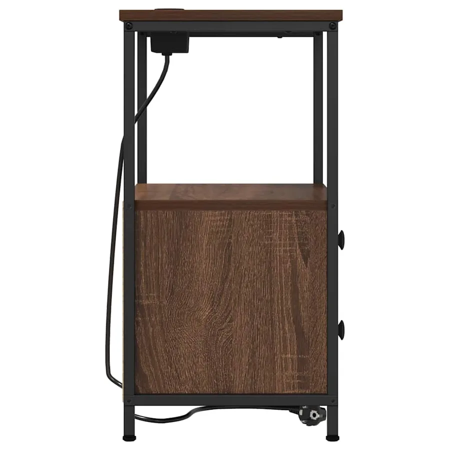 Cabinet de chevet Chêne brun 40 x 31 x 60 cm Bois d'ingénierie - 7