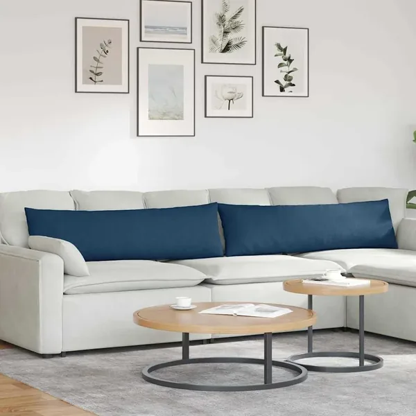 Coussins de canapé 2 pcs Bleu 145 x 40 cm tissu