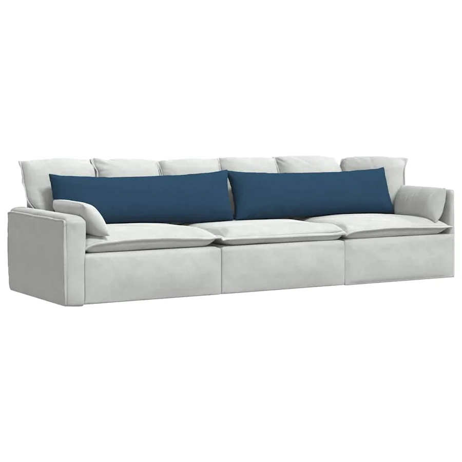 Coussins de canapé 2 pcs Bleu 145 x 40 cm tissu - 3