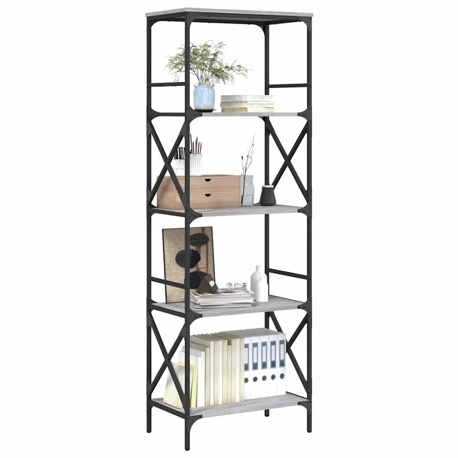 Bibliothèque à 5 niveaux sonoma gris 59x35x171 cm - 3