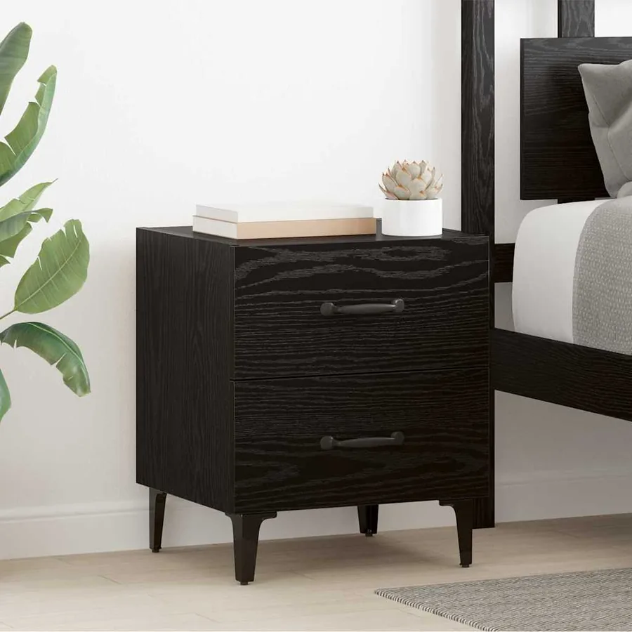 Armoire de lit Chêne noir 40 x 35 x 47,5 cm Bois d'ingénierie