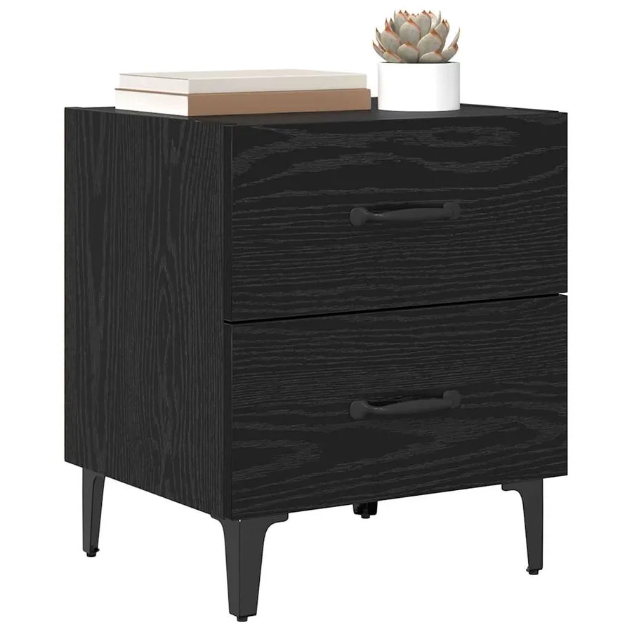 Armoire de lit Chêne noir 40 x 35 x 47,5 cm Bois d'ingénierie - 3