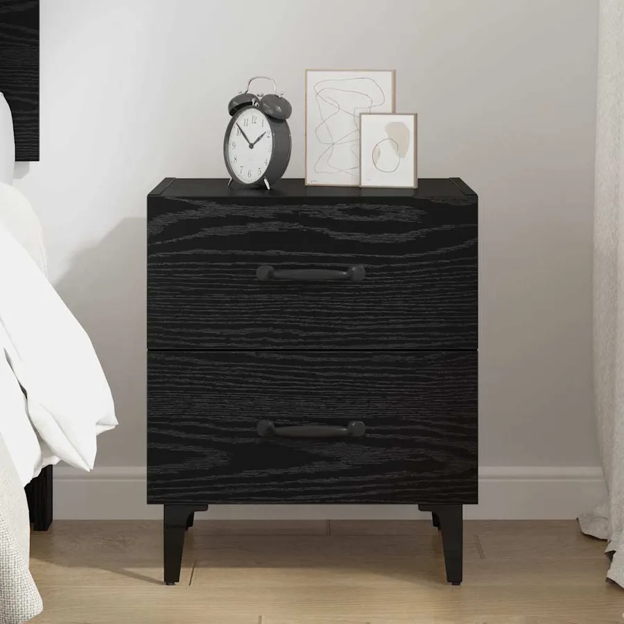 Armoire de lit Chêne noir 40 x 35 x 47,5 cm Bois d'ingénierie - 4