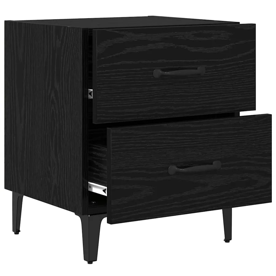 Armoire de lit Chêne noir 40 x 35 x 47,5 cm Bois d'ingénierie - 5