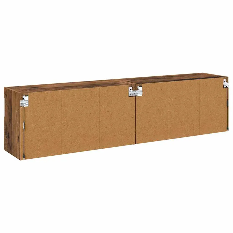 Meubles TV muraux avec LED 2 pcs Bois Ancien 80 x 30 x 40 cm - 10