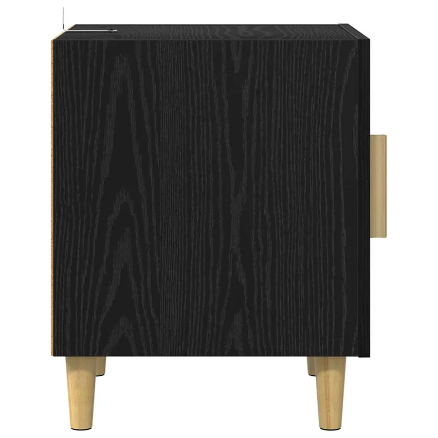 Cabinet de chevet Chêne noir 40 x 40 x 50 cm Bois d'ingénierie - 7