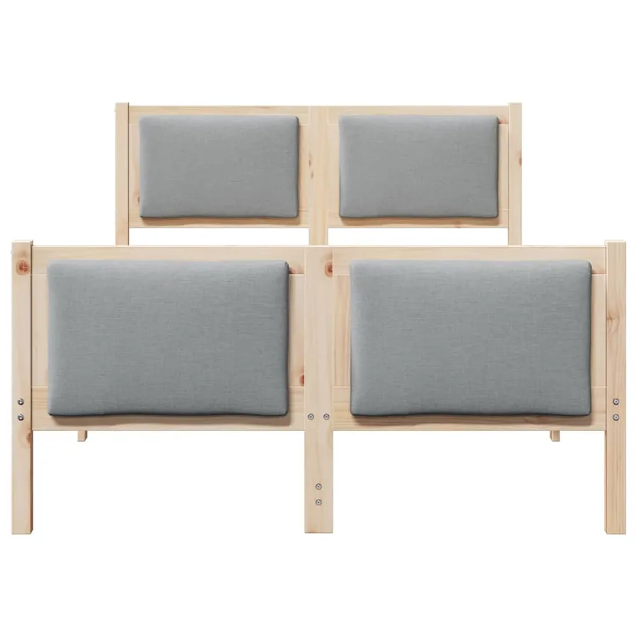 Cadre de lit avec tête de lit Gris clair 120 x 200 cm tissu - 5